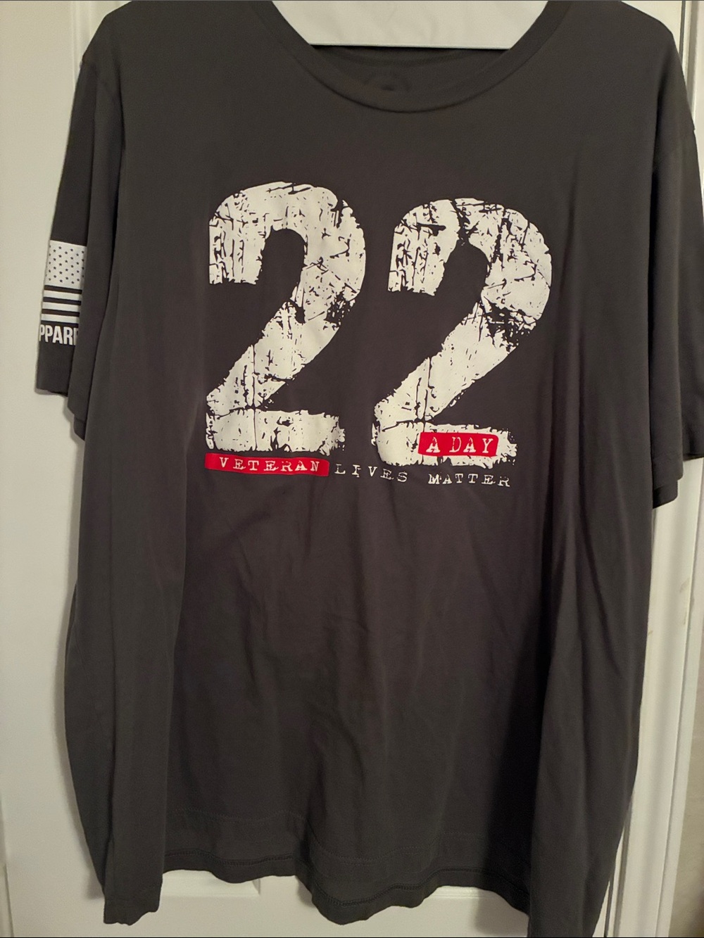 Men's Black '22 A Day' Graphic Tee - Veteran Lives Matter
